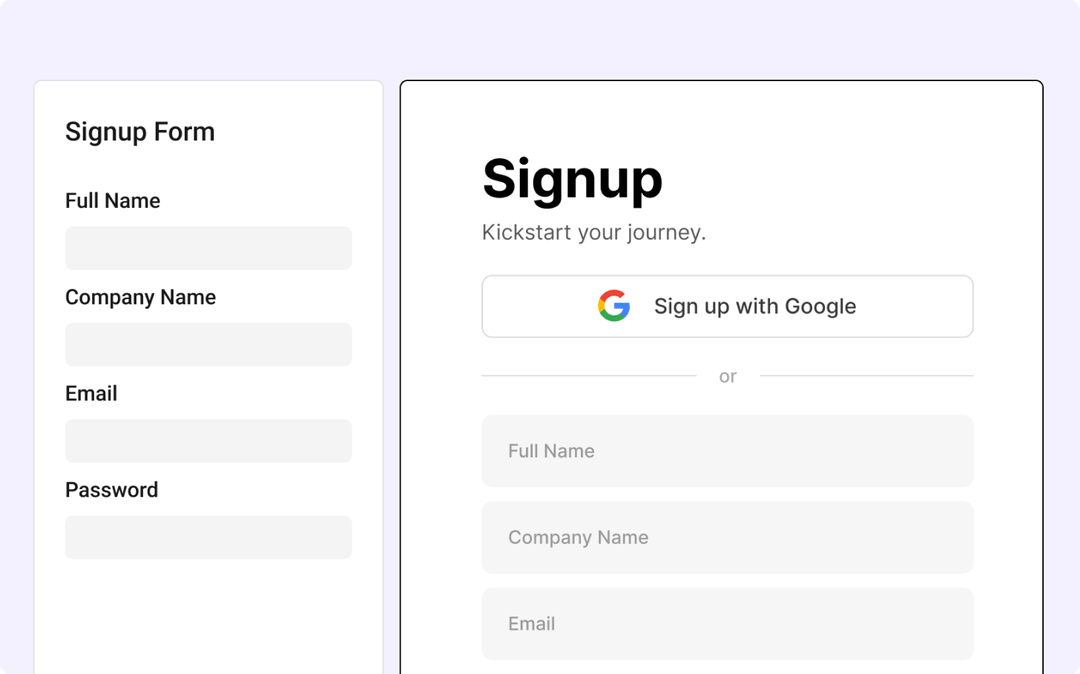 Retainr onboarding workflow with a direct client signup path